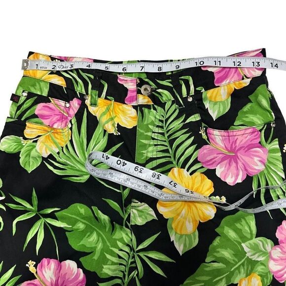 Lauren Ralph Lauren Tropical Floral Hi-Rise Capri Pants Womens 4 Multicolored - Picture 6 of 9